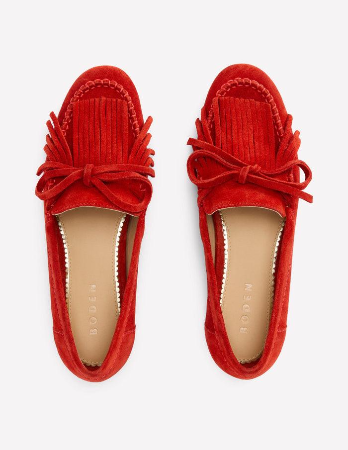 Soft Tassel Deck Shoes Post Box Red