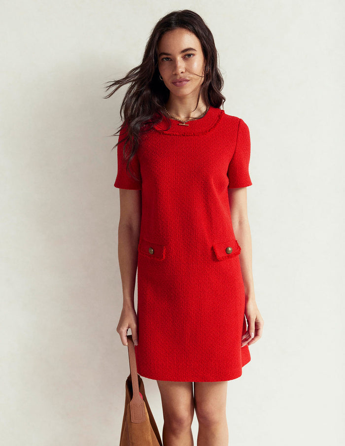 Evita Cotton Shift Dress Poppy Red