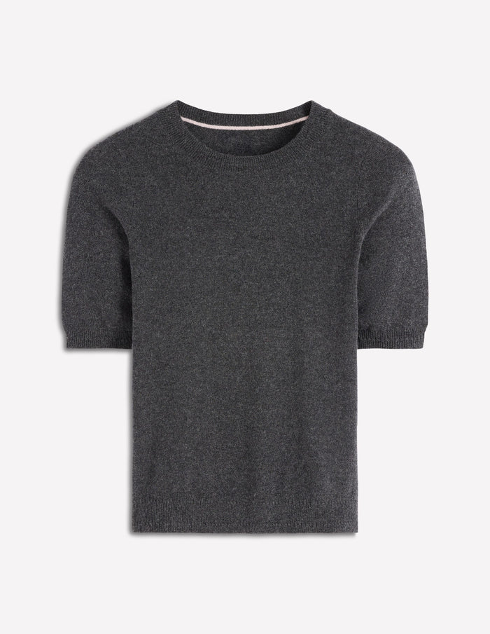 Eva Cashmere T-Shirt Charcoal Melange