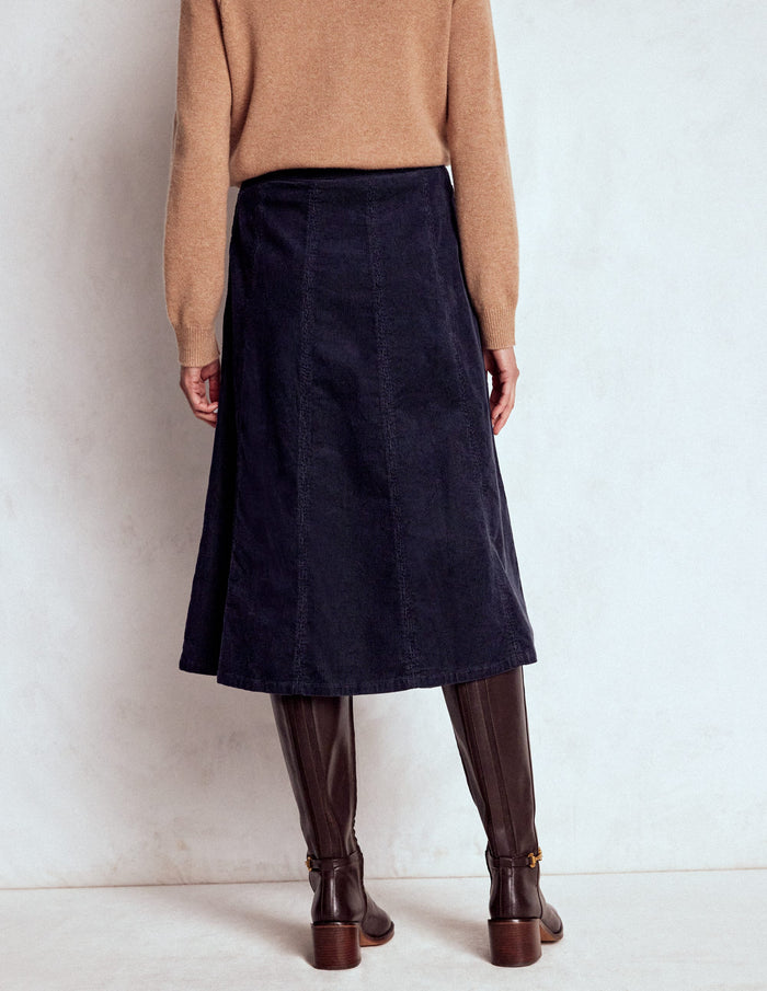 Joy Cord Midi Skirt Navy