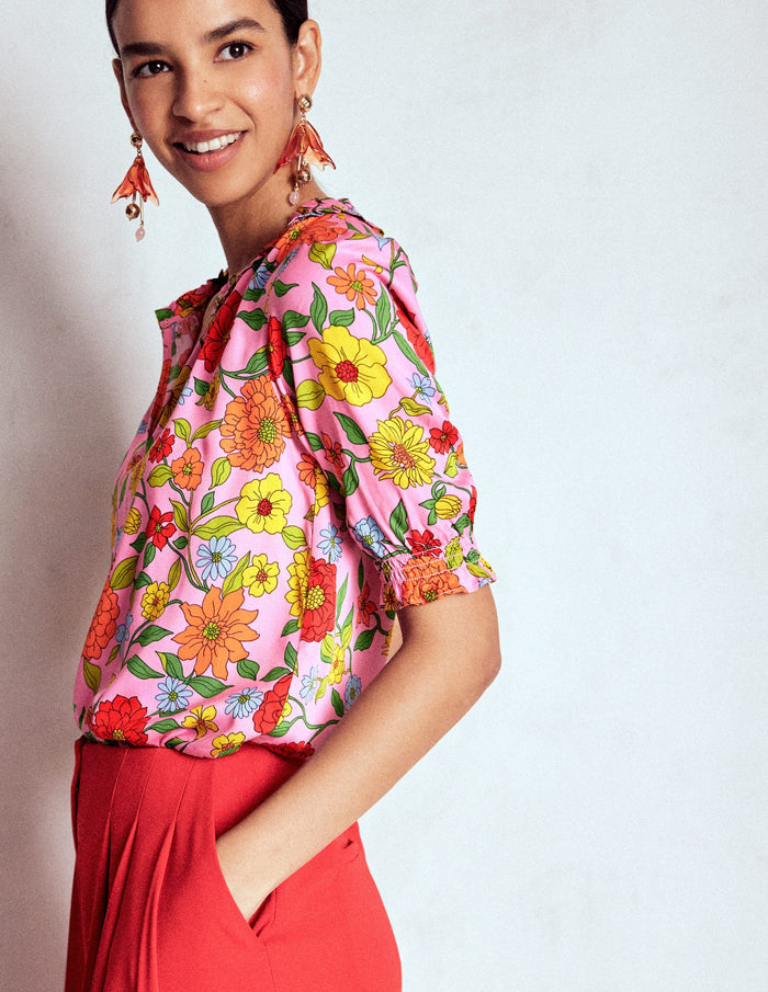 Ria Short Sleeve Top Rose Bloom, Dahlia Trial
