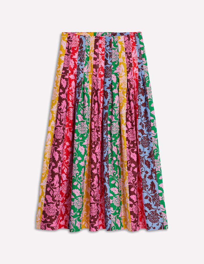 Valentina Poplin Midi Skirt Multi, Ornate Vine Hotch