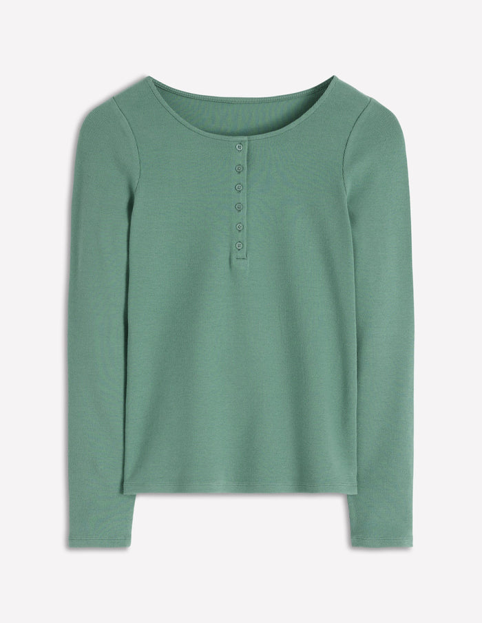 Rib Henley Eucalyptus