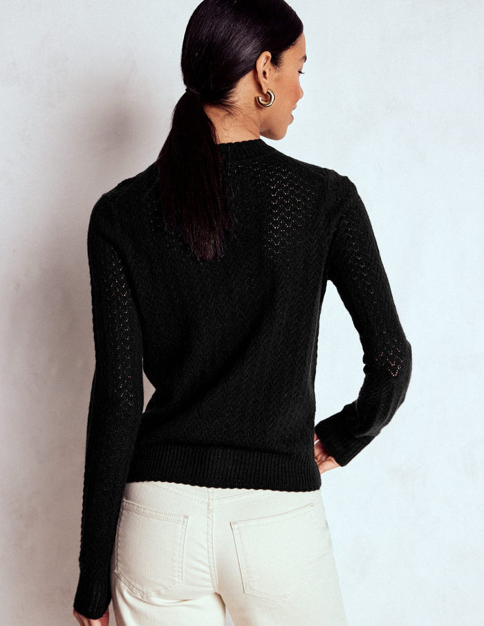 Diane Pointelle Sweater Black