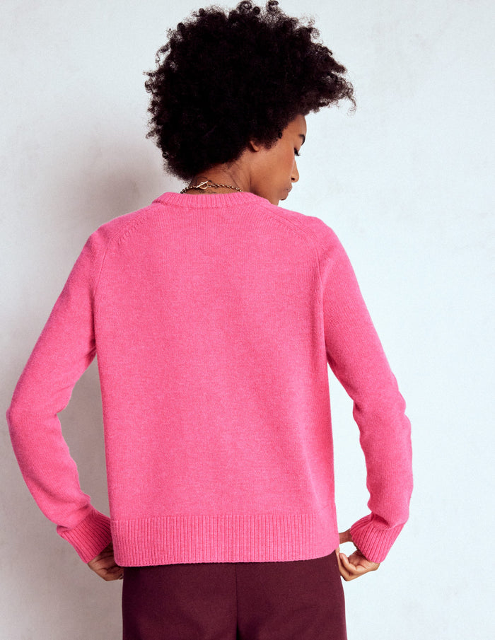 Marion Merino Cardigan Rose Pink