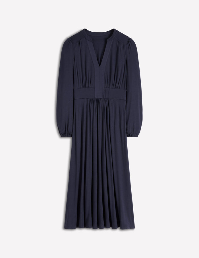 Lily Long Sleeve Midi Dress Navy