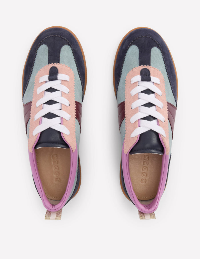 Erin Retro Tennis Trainers Cord Colourblock