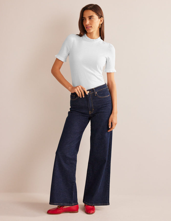 Supersoft Frill Detail T-shirt White