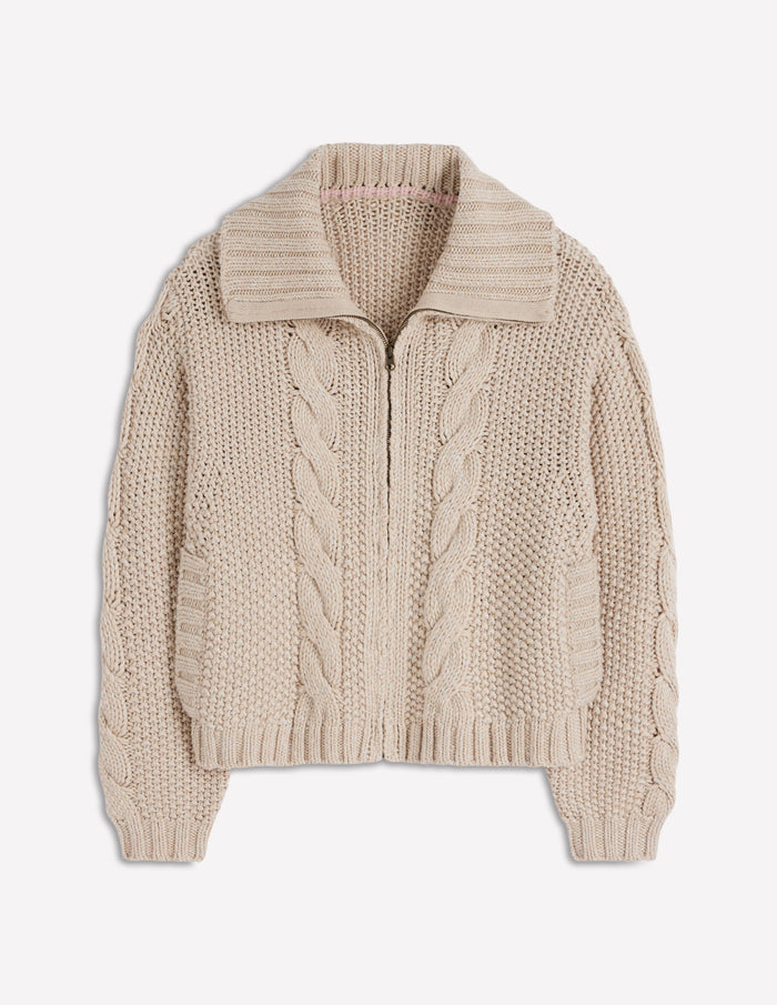 Chunky Marled Cardigan Oatmeal