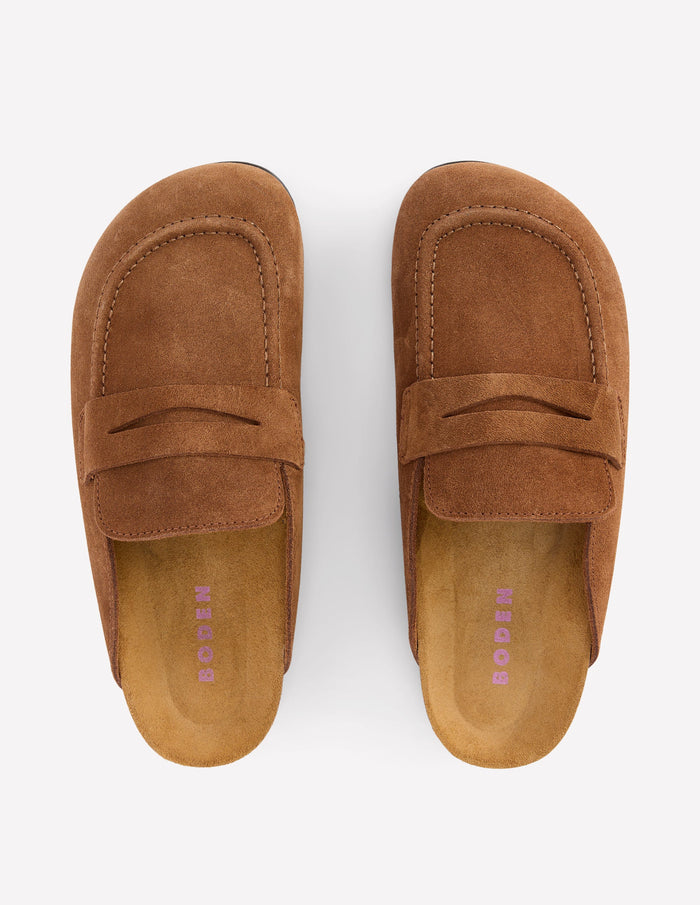 Suede Mule Clog Raw Umber
