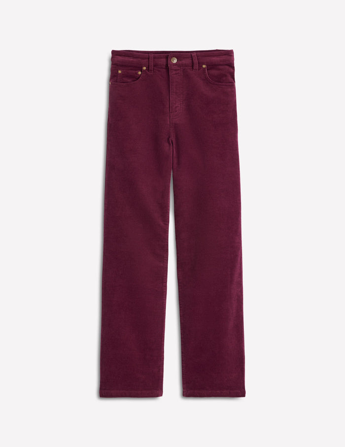 5-Pocket Cord Column Jeans Burgundy