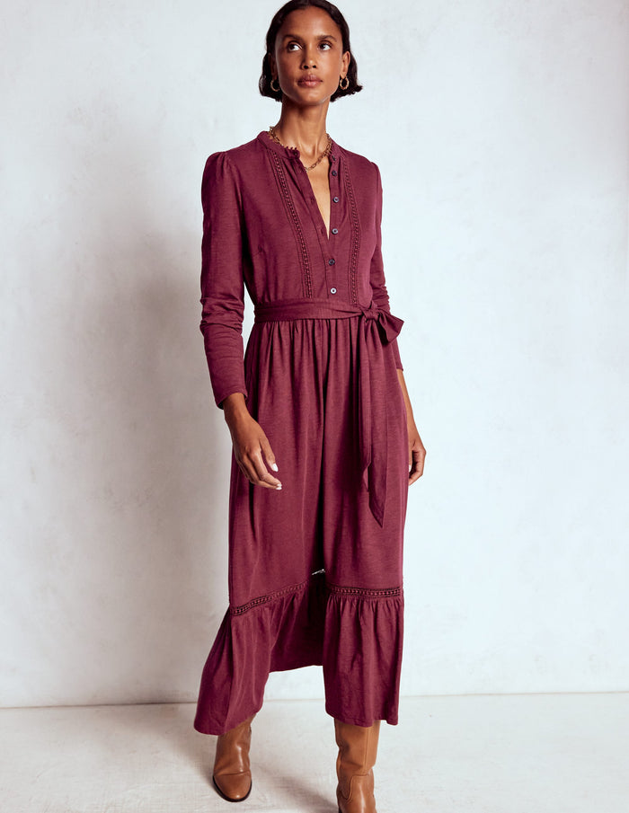 Edwina Jersey Shirt Dress Deep Wisteria