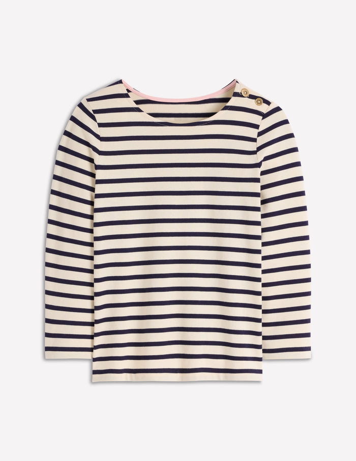Button Mariner Breton Ivory and Navy Stripe