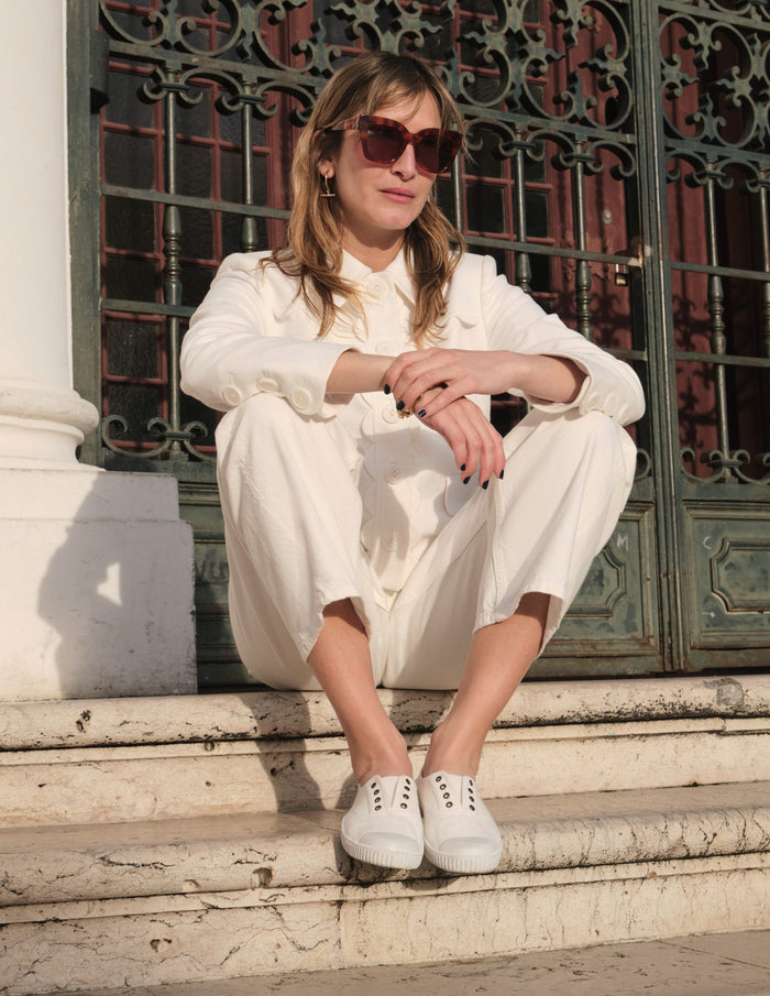 Barrel Leg Jeans White