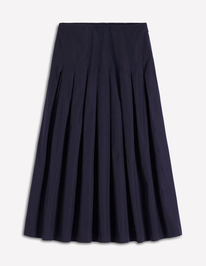 Valentina Taffeta Midi Skirt Navy