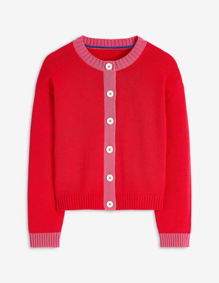 Jemma Chunky Cotton Cardigan Poppy Red
