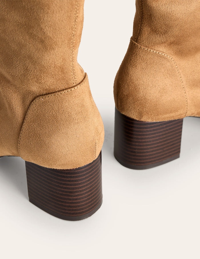 Stretch Knee Heel Boots Acorn