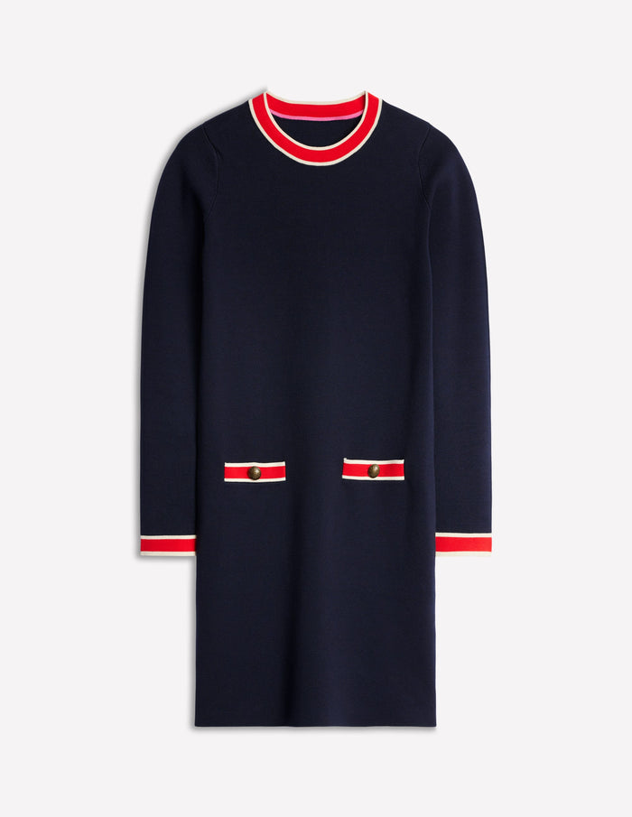 Holly Knitted Shift Dress Navy