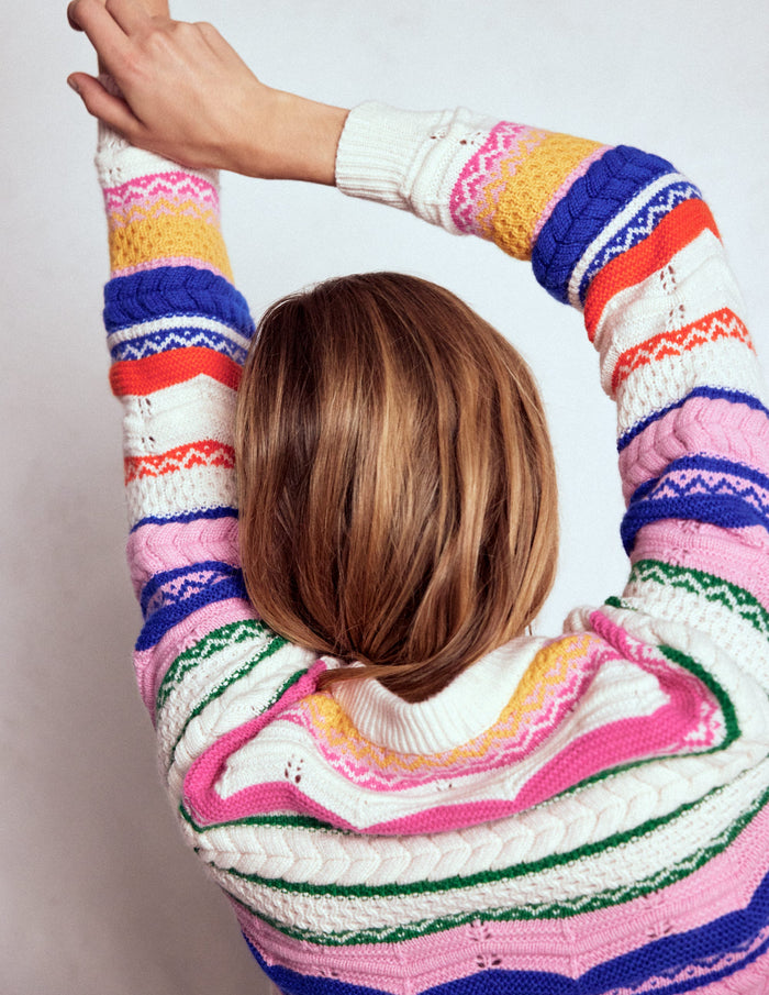 Textured Fair Isle Sweater Multi