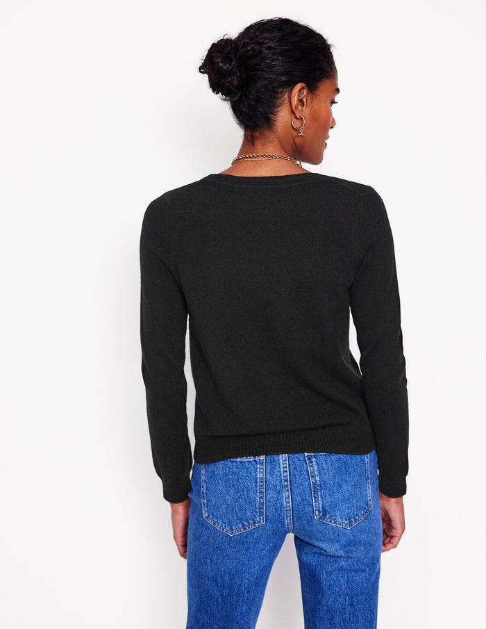 Eva Cashmere V-Neck Sweater Black
