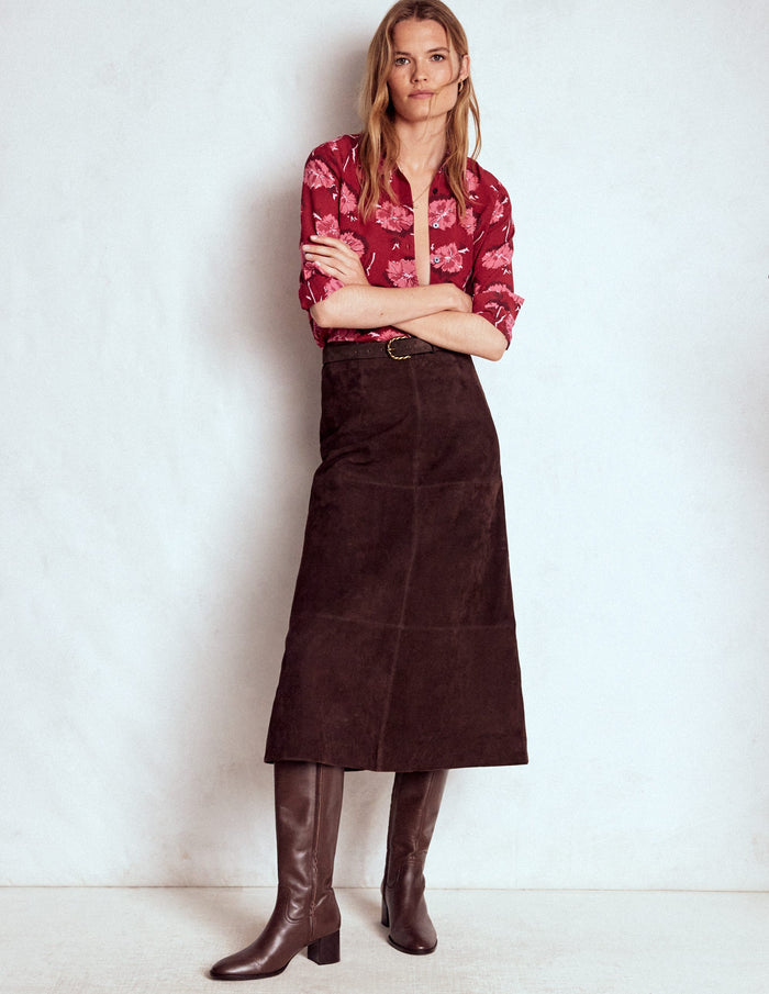 Sienna Silk Shirt Red, Delicate Carnation