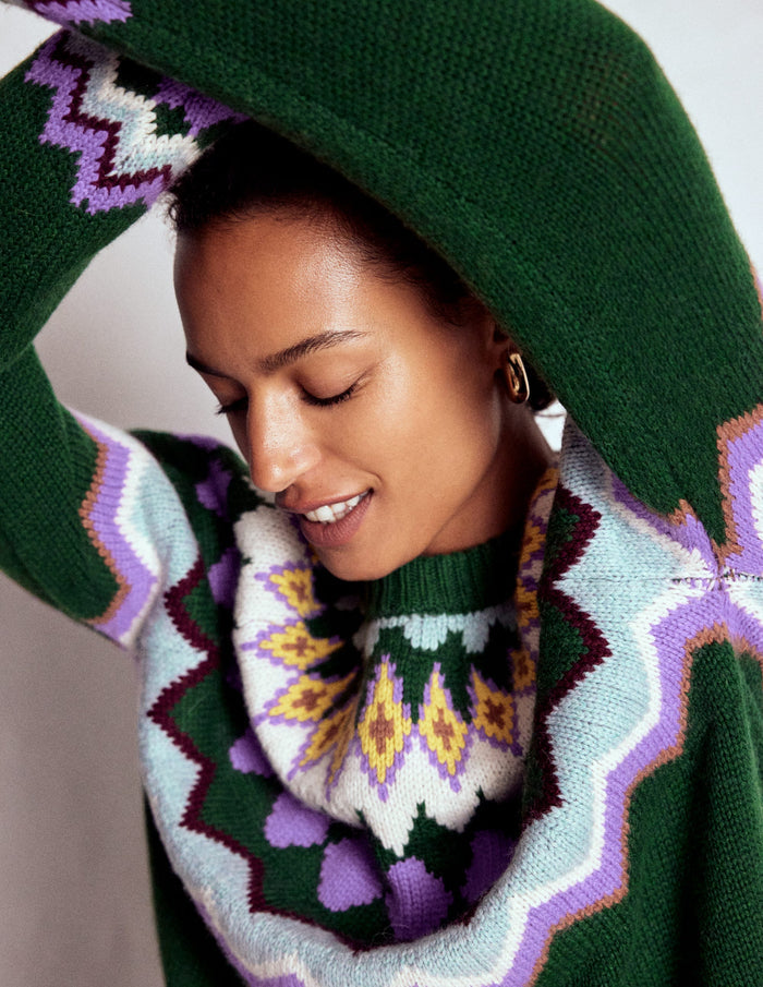 Eleanor Fair Isle Sweater Courtyard Melange