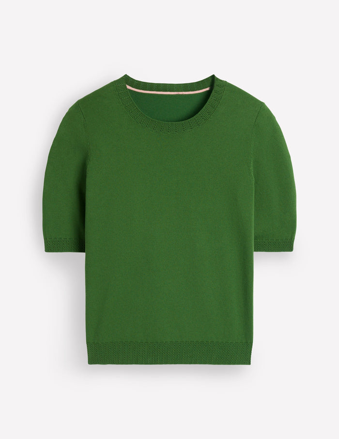 Emilia Cotton Crew T-shirt Promenade Green