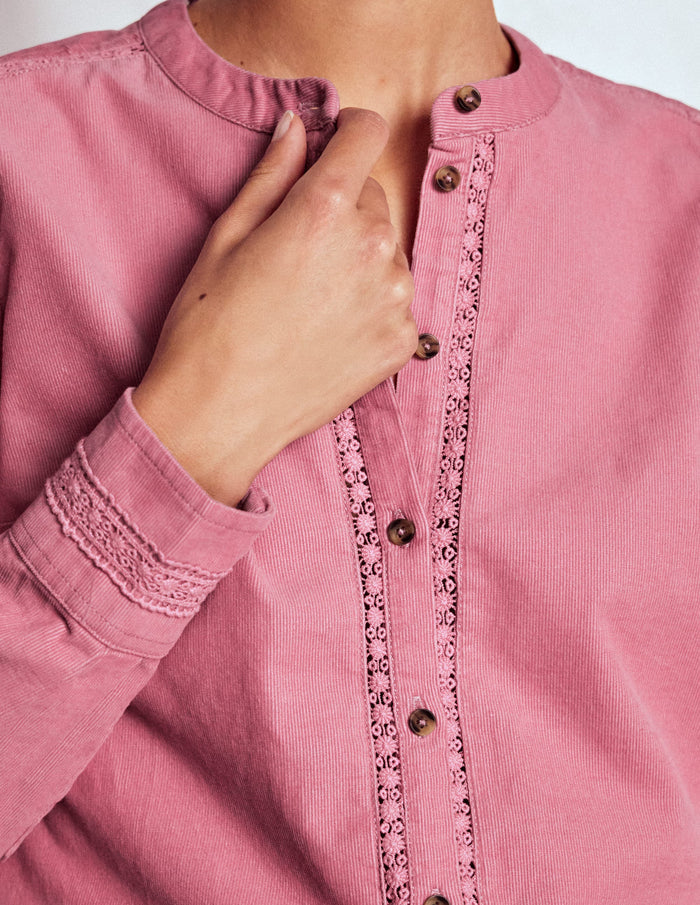Victoria Cord Shirt Blushing Rose