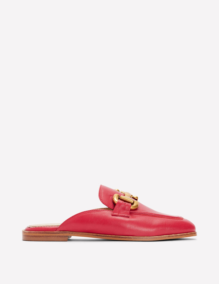 Iris Snaffle Mule Loafers Red