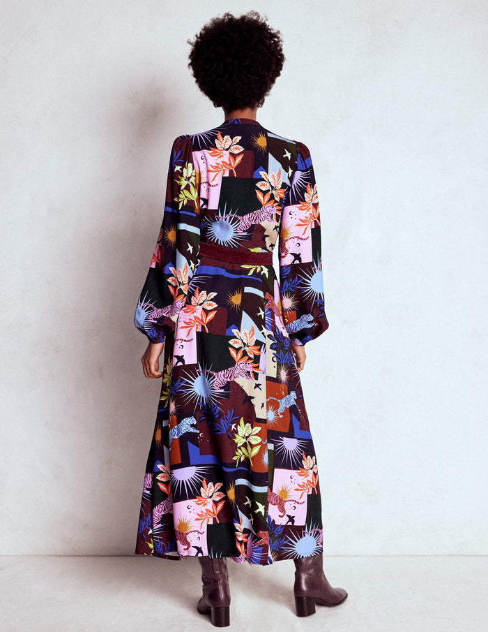 Mae Occasion Maxi Shirt Dress Multi, Cosmic Savanna