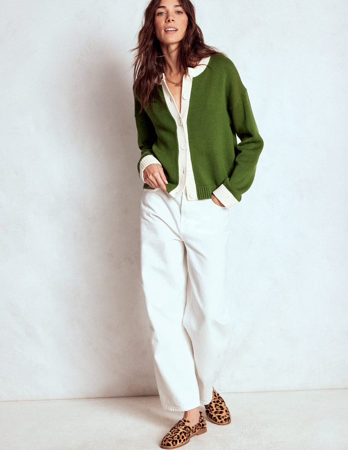 Jemma Chunky Cotton Cardigan Promenade Green