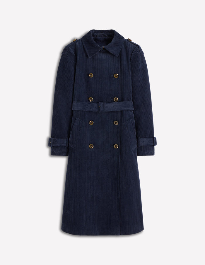 Cheltenham Cord Trench Coat Navy