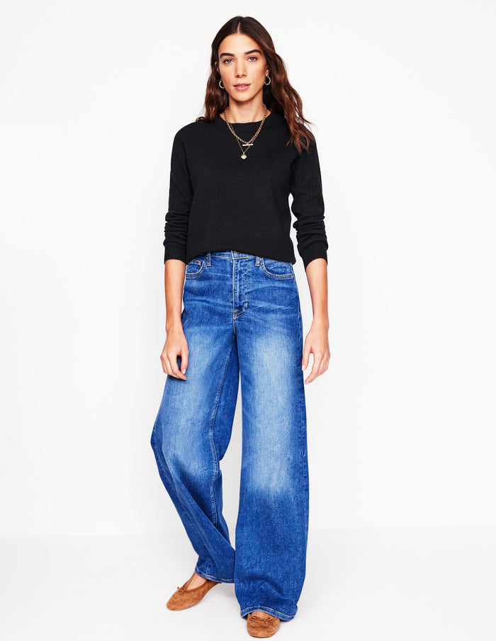 Eva Cashmere Crew Neck Sweater Black