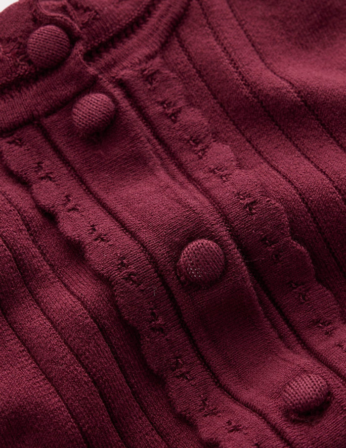 Angela Cotton Scallop Cardigan Deep Wisteria