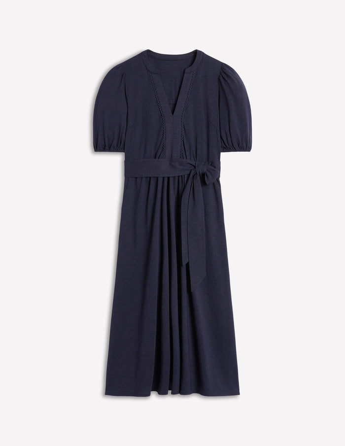 Sofia Trim Jersey Midi Dress Navy