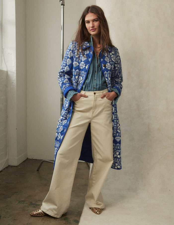 High Rise Wide Leg Jeans Ecru