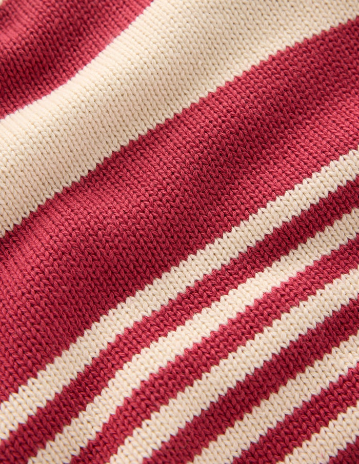 Jemma Chunky Cotton Sweater Warm Ivory/ Terracotta