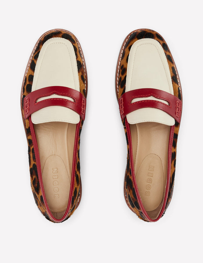 Nya Penny Loafers Leopard Colourblock