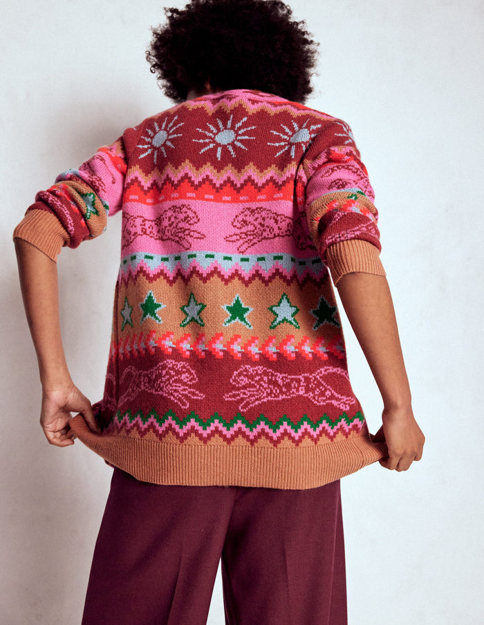 Quinn Boyfriend Cardigan Camel, Cheetahs