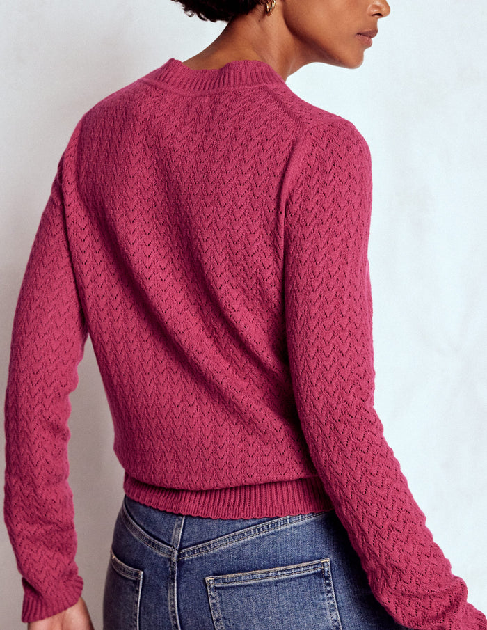 Diane Pointelle Sweater Bright Cherry
