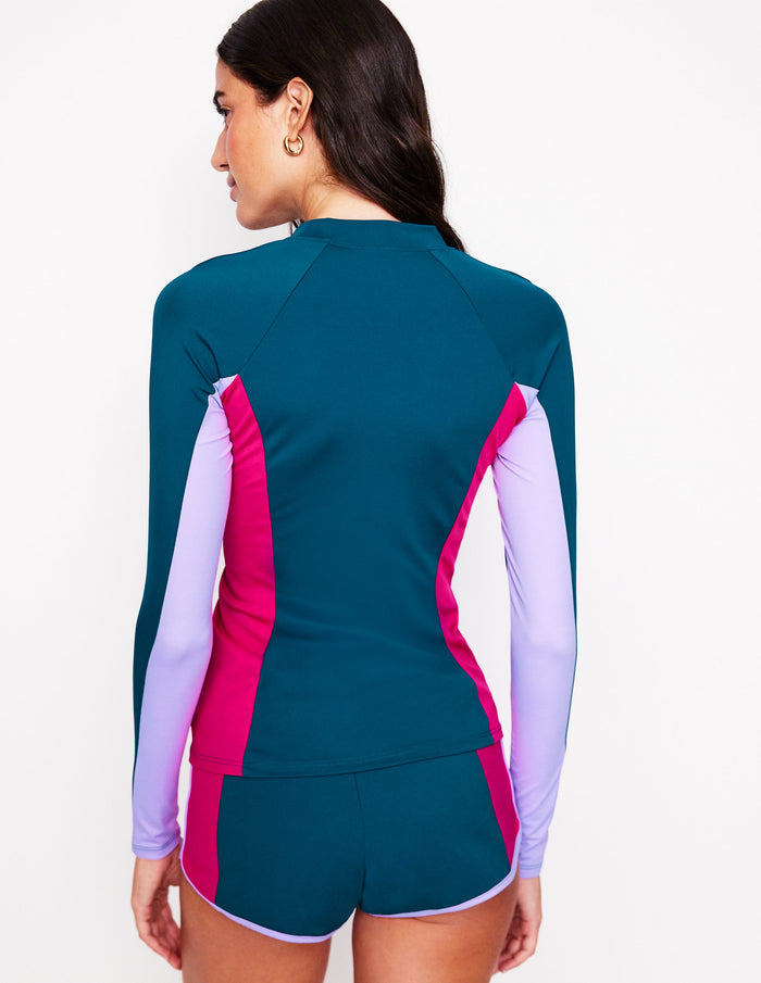 Sun Safe Raglan Rash Vest Oceanside Blue