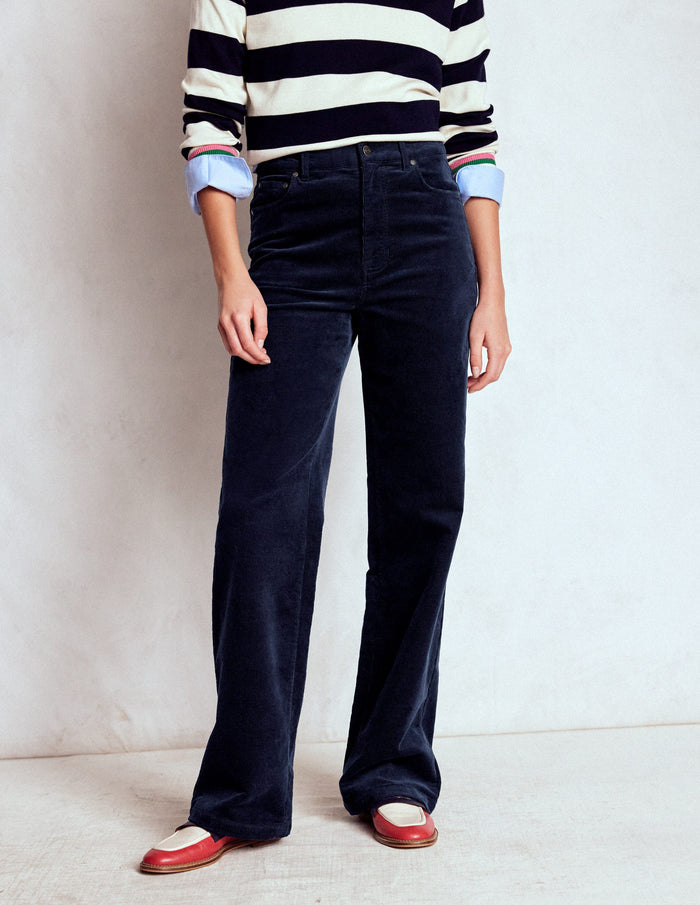 5-Pocket Cord Column Jeans Navy