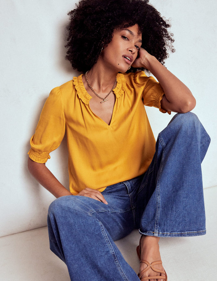 Ria Short Sleeve Top Golden Rye