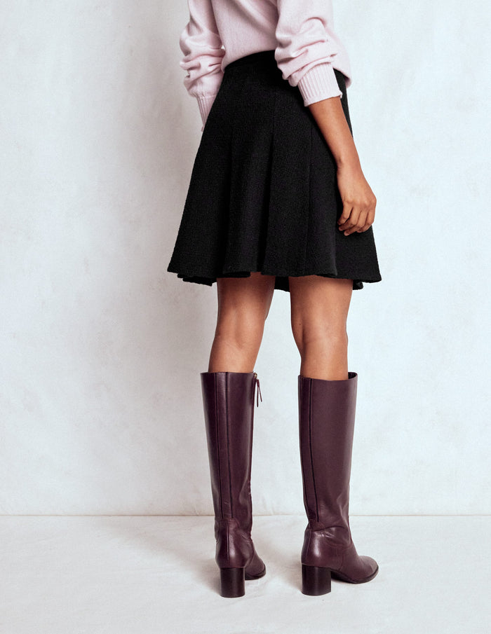 Flippy Textured Skirt Black