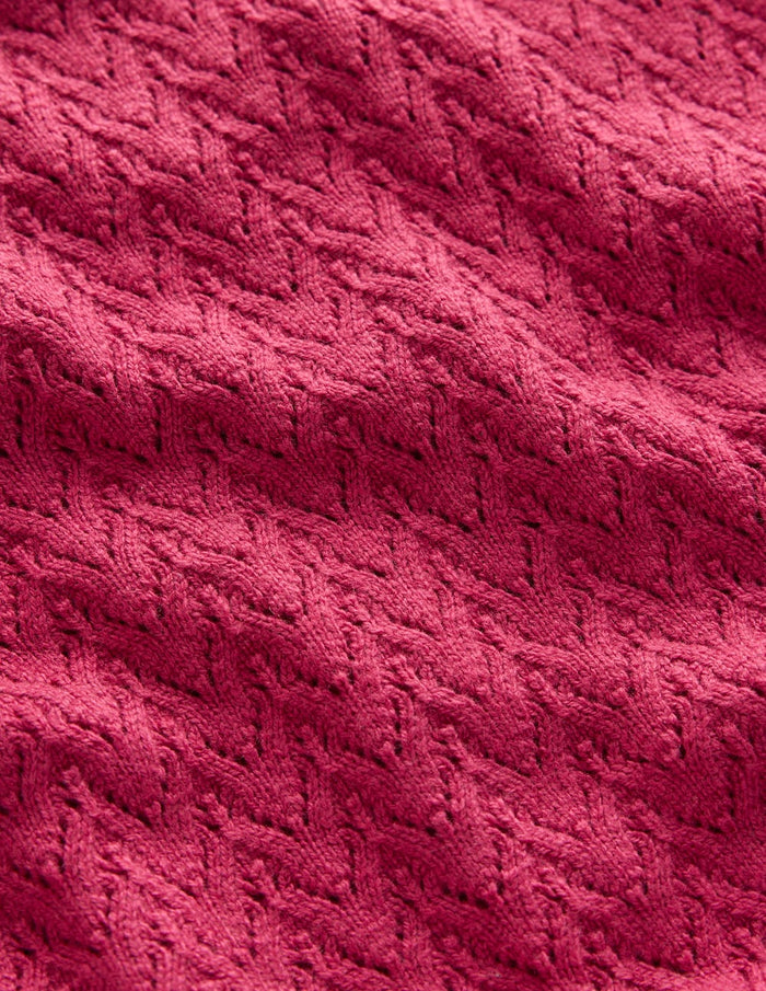 Diane Pointelle Sweater Bright Cherry
