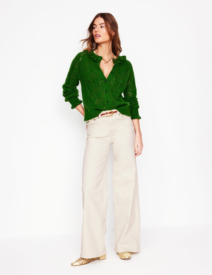 High Rise Wide Leg Jeans Ecru