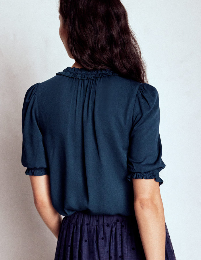 Ria Short Sleeve Top Navy