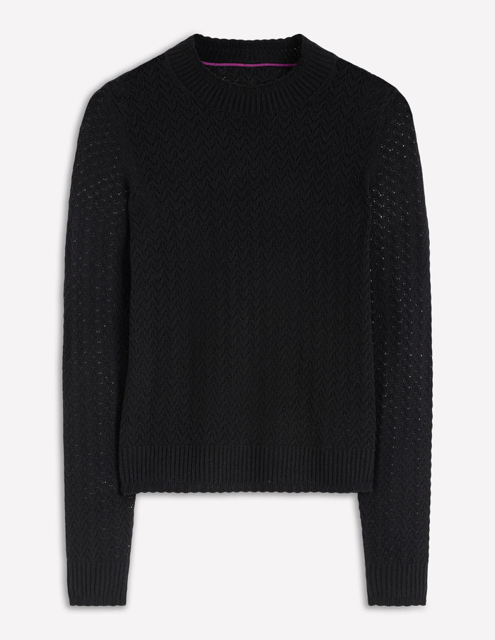 Diane Pointelle Sweater Black