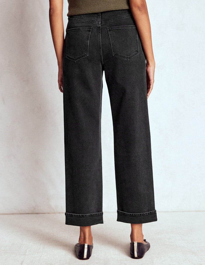 Mid Rise Stretch Jeans Washed Black