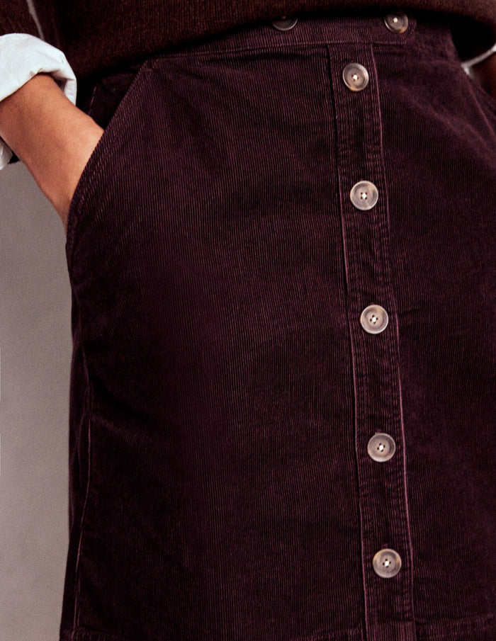 Cecelia Cord Skirt Deep Aubergine